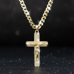 Jericho Orthodox Crucifix Necklace | 14K Gold Plated Faith Pendant 