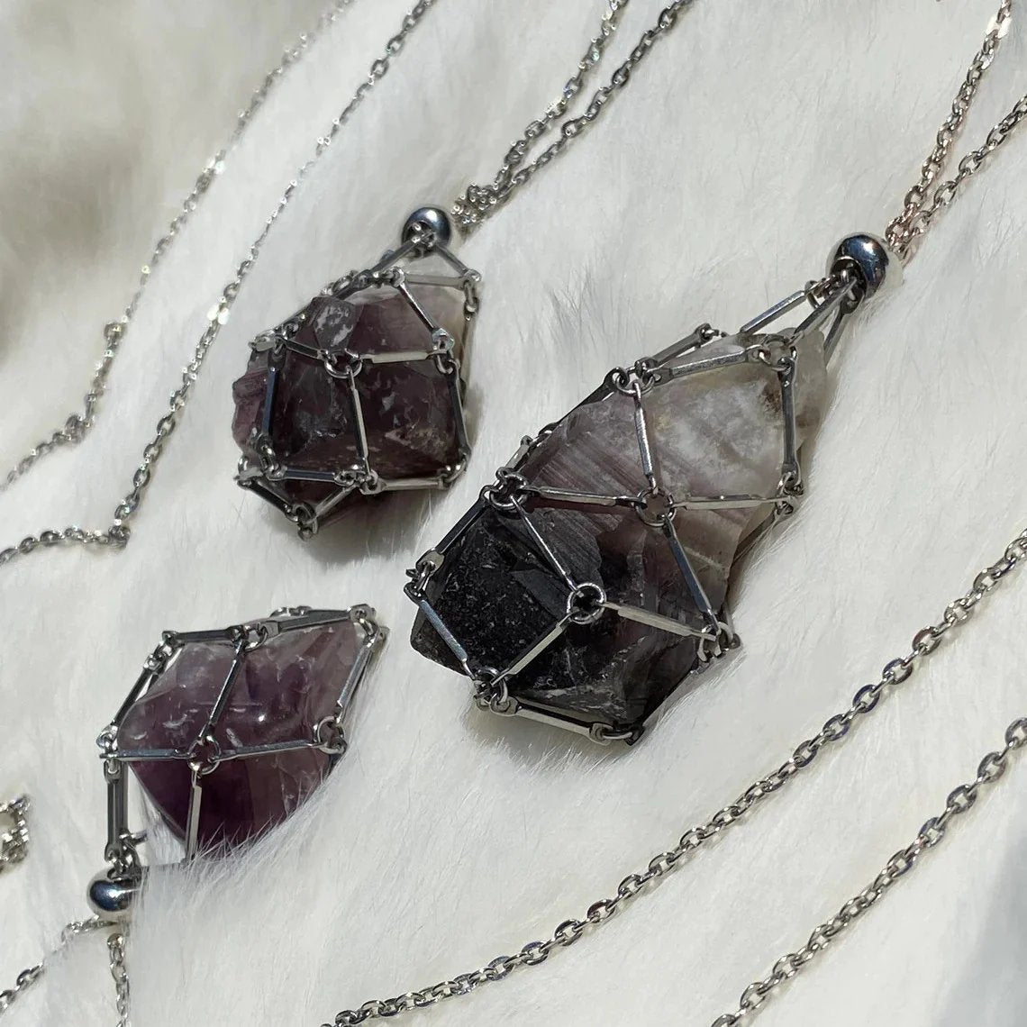 Jewelance Adjustable Necklace | Interchangeable Crystal Cage, Hypoallergenic Copper 