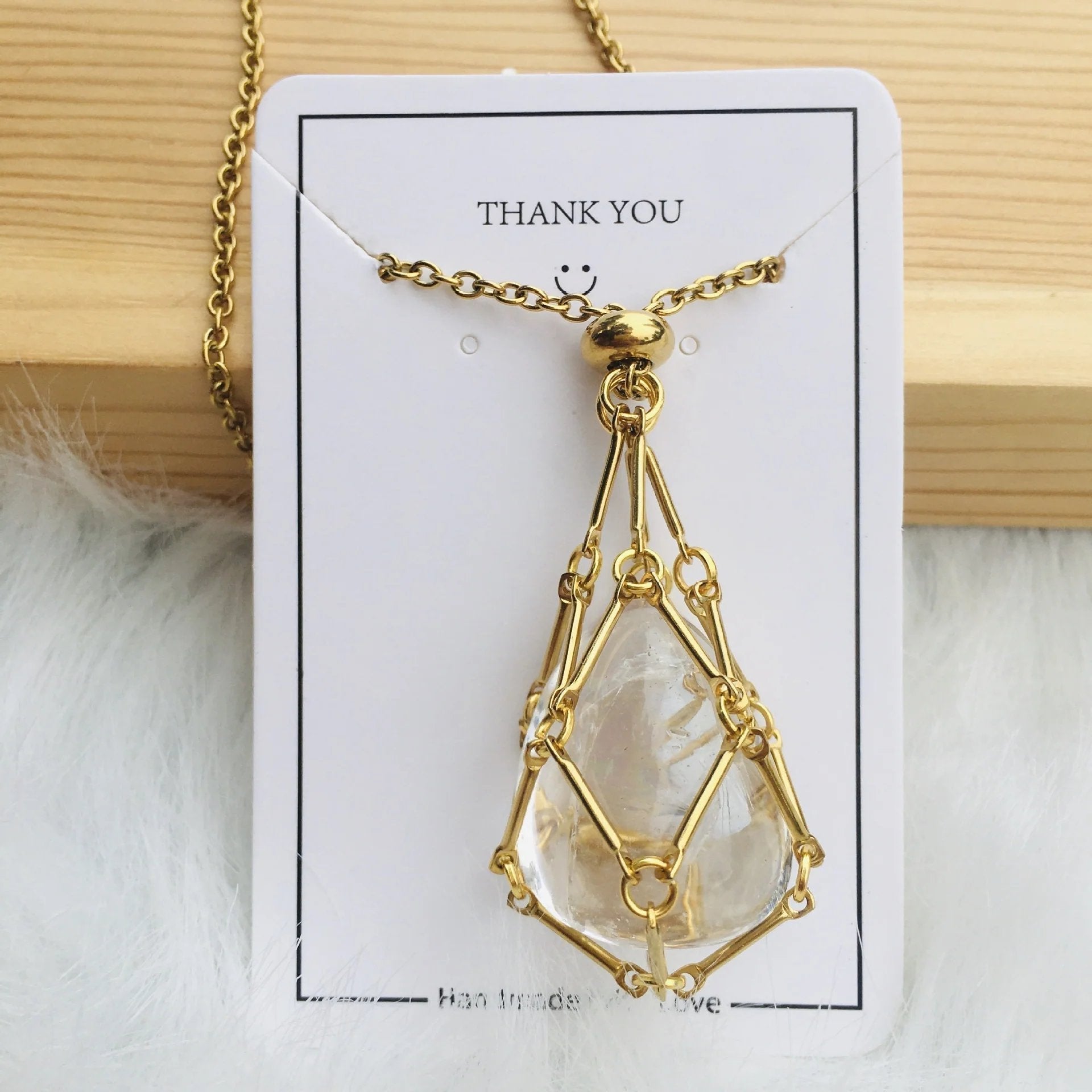 Jewelance Adjustable Necklace | Interchangeable Crystal Cage, Hypoallergenic Copper 