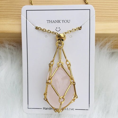 Jewelance Adjustable Necklace | Interchangeable Crystal Cage, Hypoallergenic Copper 