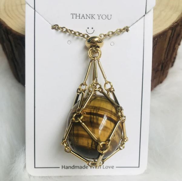Jewelance Adjustable Necklace | Interchangeable Crystal Cage, Hypoallergenic Copper 