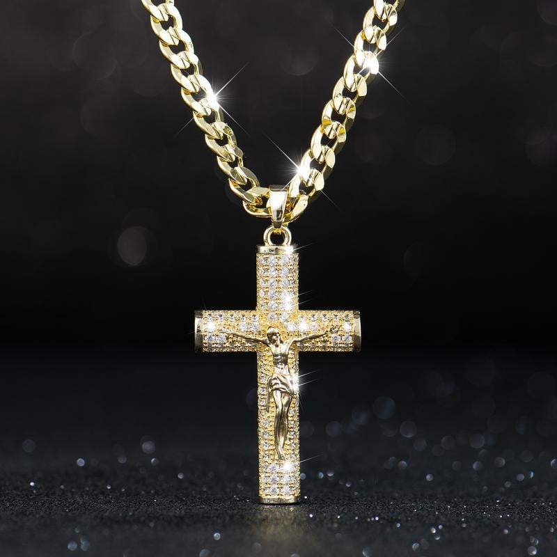 Jubilee Gold Plated Orthodox Crucifix Necklace | 2 in Pendant, Gift Box 