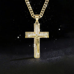 Jubilee Gold Plated Orthodox Crucifix Necklace | 2 in Pendant, Gift Box 