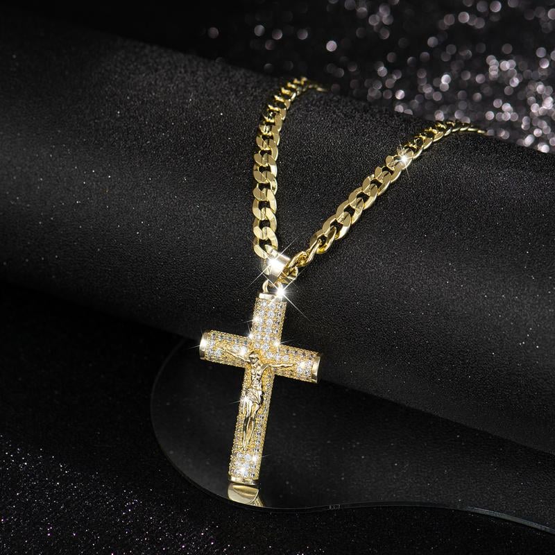 Jubilee Gold Plated Orthodox Crucifix Necklace | 2 in Pendant, Gift Box 