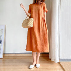 Juniper Linen-Cotton Maxi Dress | Breathable Easy-Care Warm Weather Style 