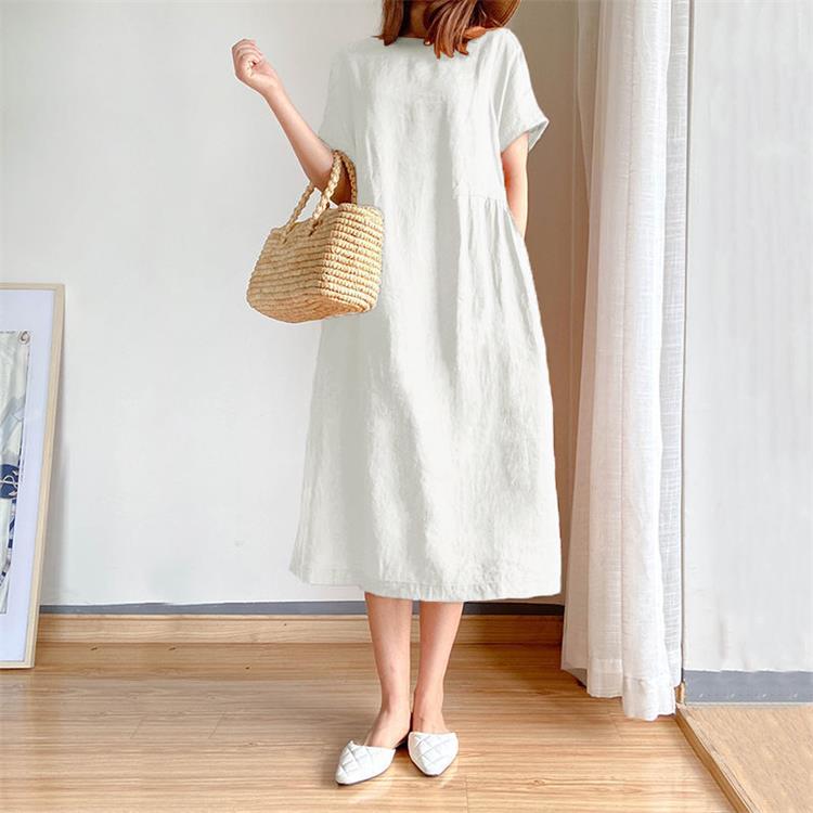 Juniper Linen-Cotton Maxi Dress | Breathable Easy-Care Warm Weather Style 