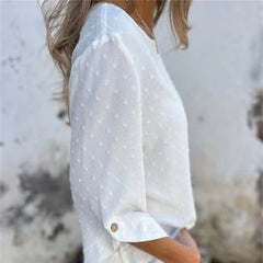 Jessa Round-Neck Jacquard Top | Soft Polyester Knit | Sizes S-4XL 