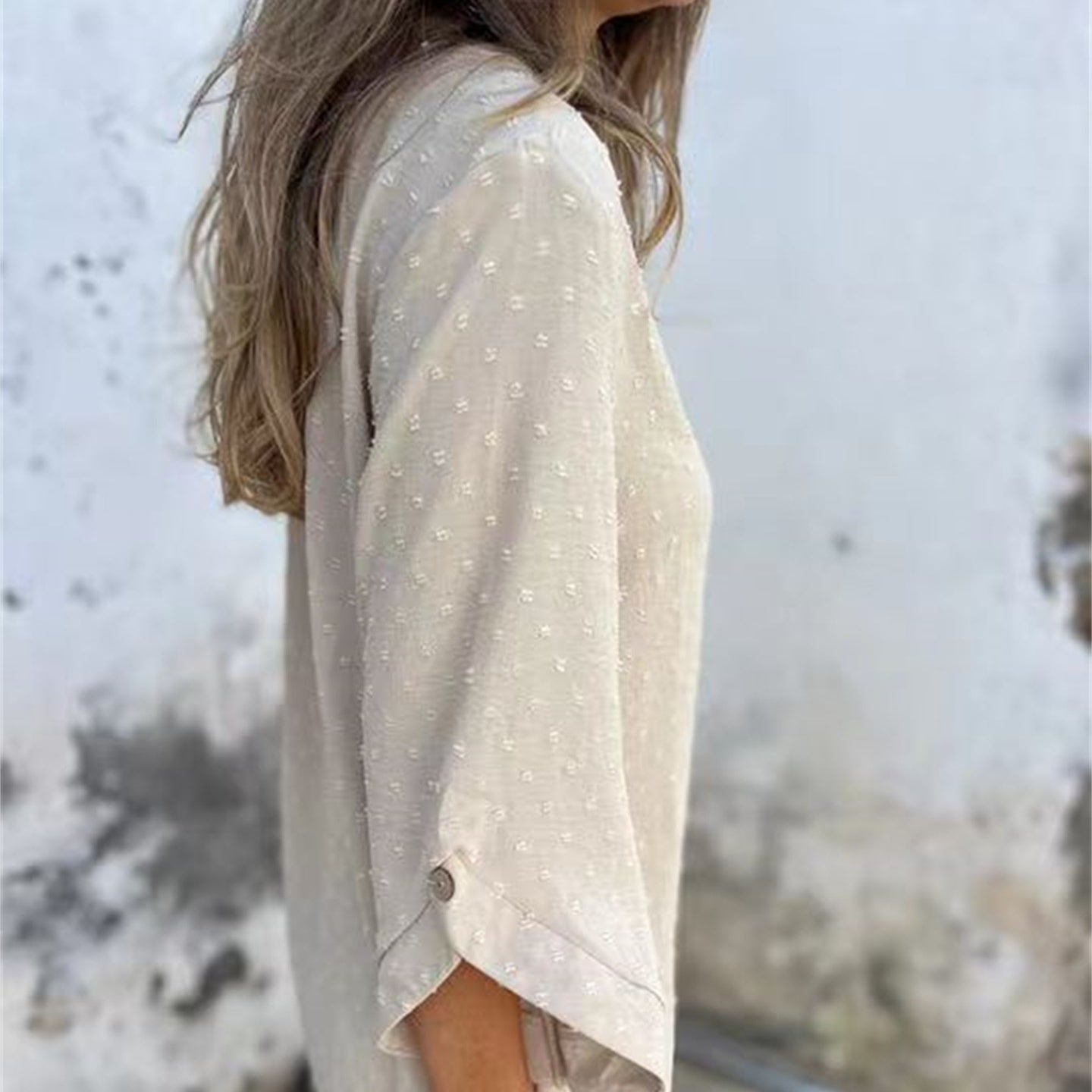 Jessa Round-Neck Jacquard Top | Soft Polyester Knit | Sizes S-4XL 