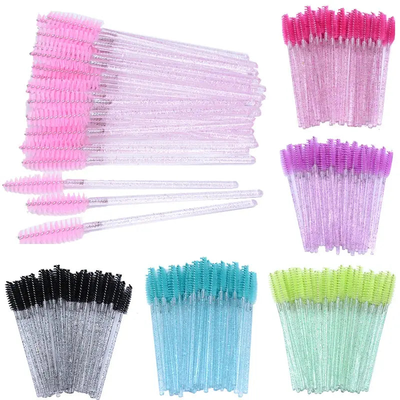 kekelala Crystal Disposable Eyelash & Mascara Wand Brushes, 50-Pack dylinoshop