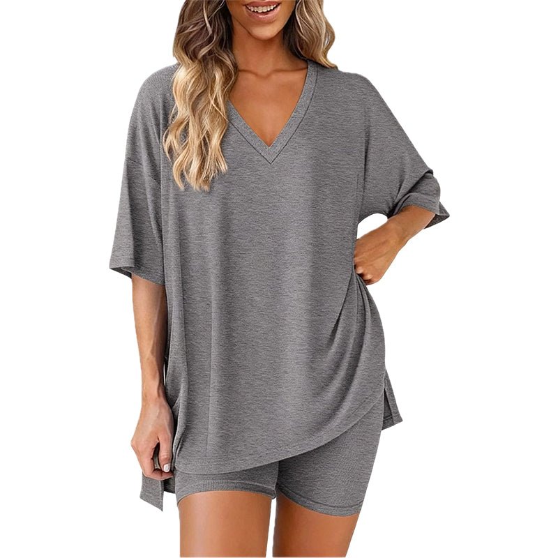 Lara Relaxed Tee & High-Waist Shorts Set | Soft Breathable Warm-Weather Outfit 