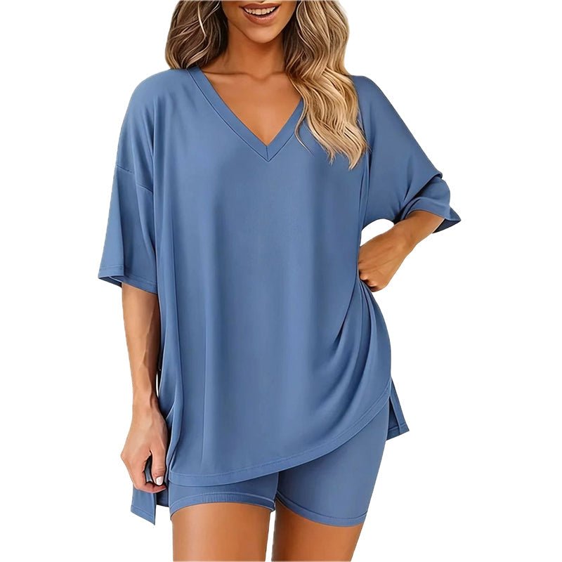 Lara Relaxed Tee & High-Waist Shorts Set | Soft Breathable Warm-Weather Outfit 
