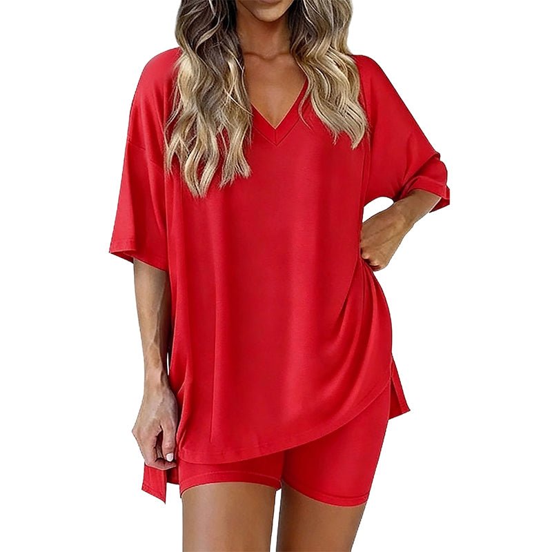 Lara Relaxed Tee & High-Waist Shorts Set | Soft Breathable Warm-Weather Outfit 