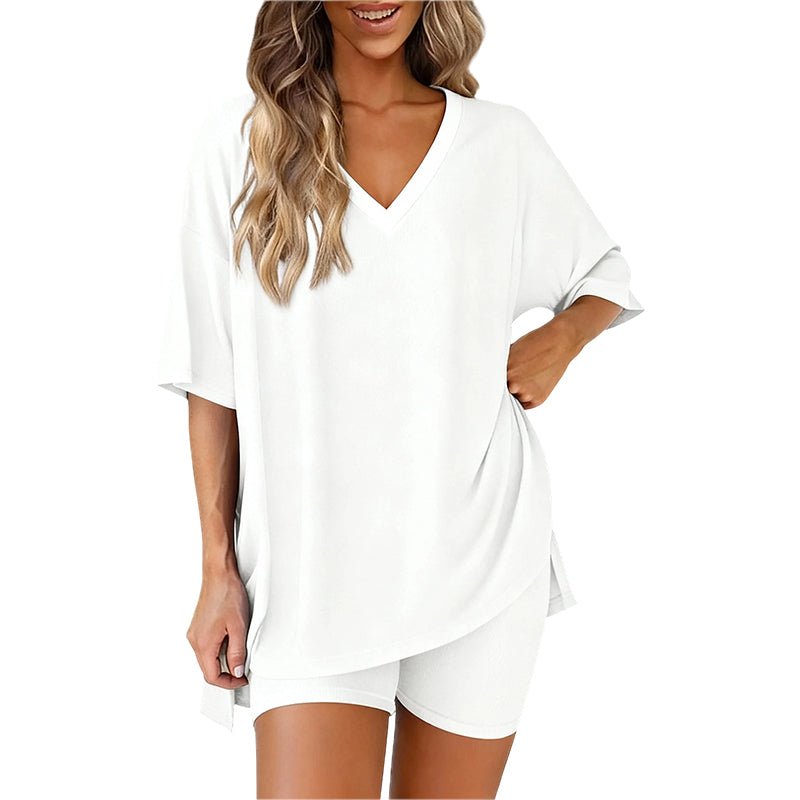 Lara Relaxed Tee & High-Waist Shorts Set | Soft Breathable Warm-Weather Outfit 