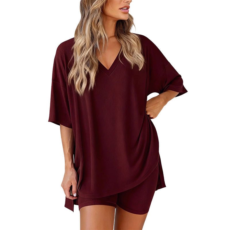 Lara Relaxed Tee & High-Waist Shorts Set | Soft Breathable Warm-Weather Outfit 