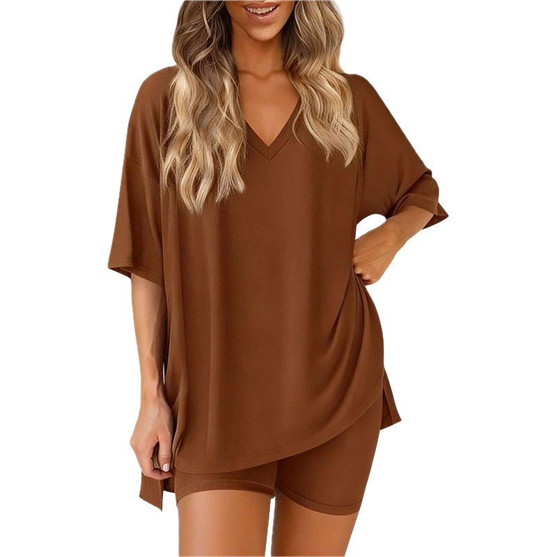 Lara Relaxed Tee & High-Waist Shorts Set | Soft Breathable Warm-Weather Outfit 