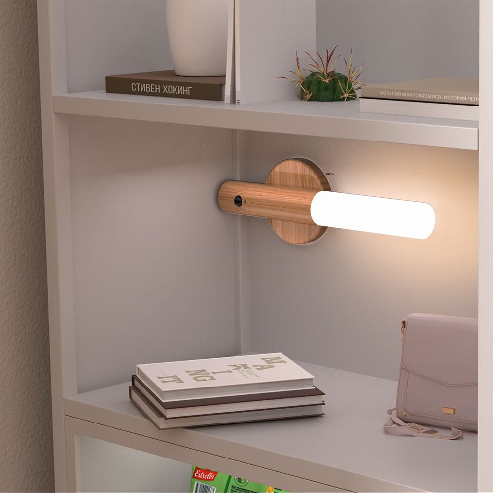 LED Motion Sensor Wall Light with Wooden Base – Energy Efficient and Stylish Design 