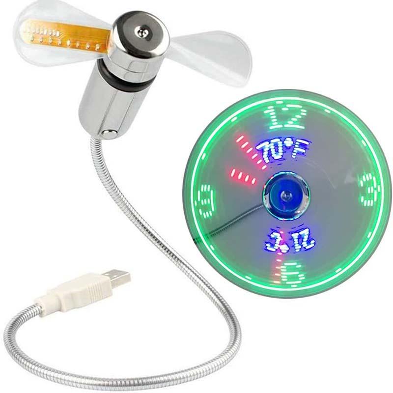 LiftAir USB Desk Fan | Time & Temperature Readout With Flexible Neck 