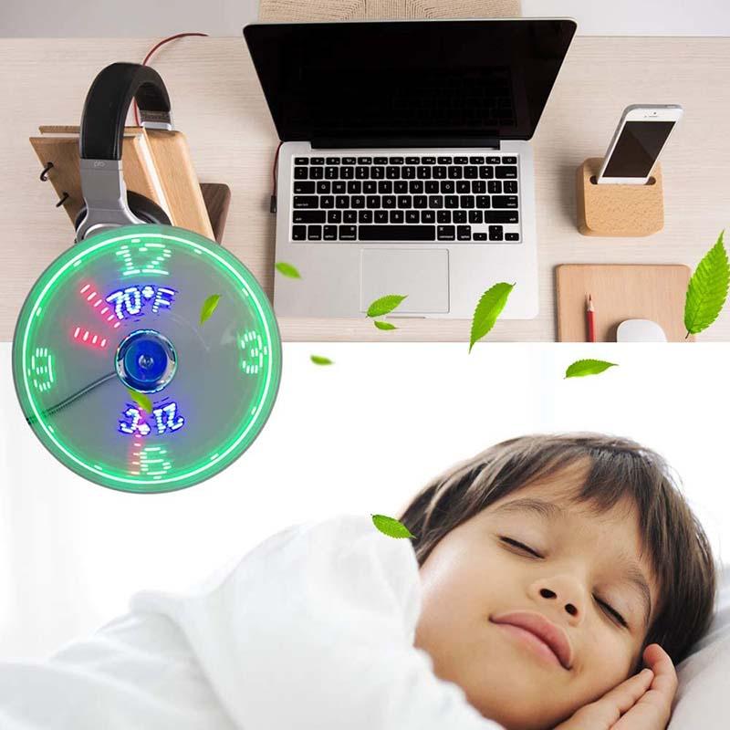 LiftAir USB Desk Fan | Time & Temperature Readout With Flexible Neck 