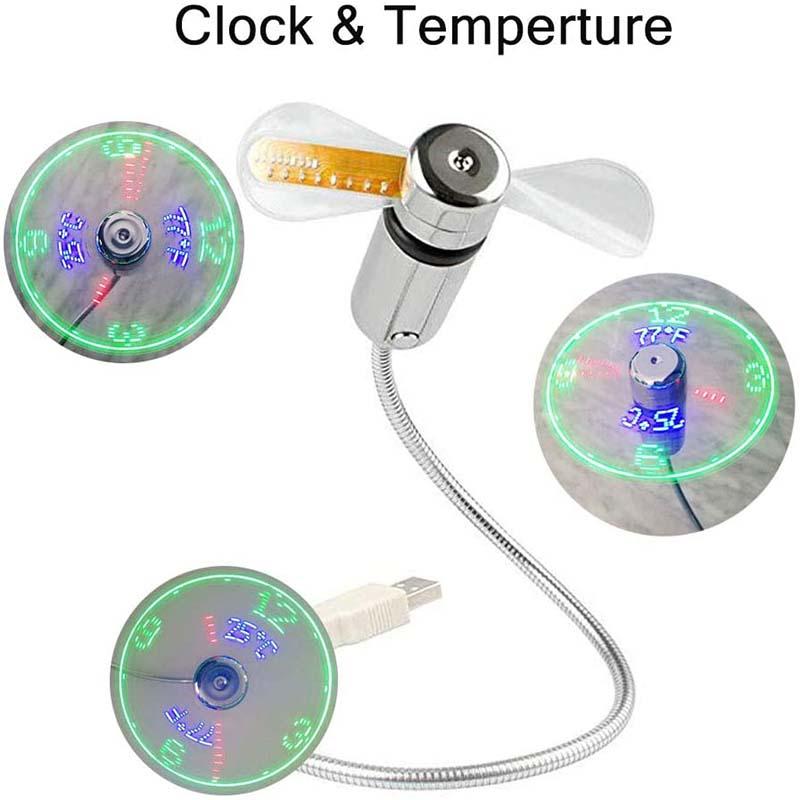 LiftAir USB Desk Fan | Time & Temperature Readout With Flexible Neck 