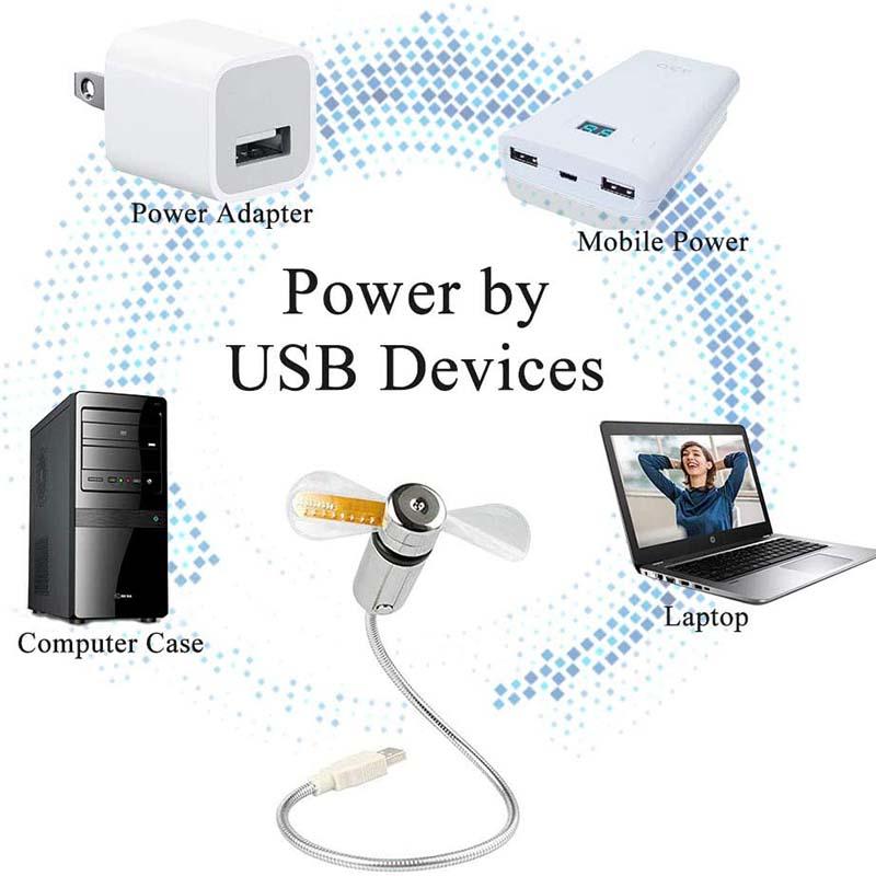 LiftAir USB Desk Fan | Time & Temperature Readout With Flexible Neck 
