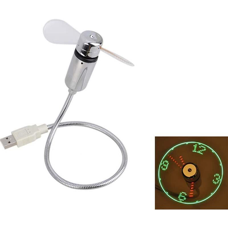 LiftAir USB Desk Fan | Time & Temperature Readout With Flexible Neck 