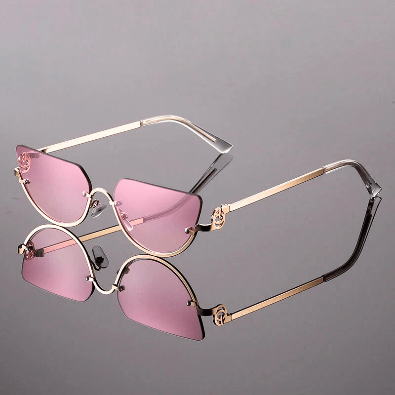 Liora Retro Sunglasses | UV400 Protection, Golden Frames 