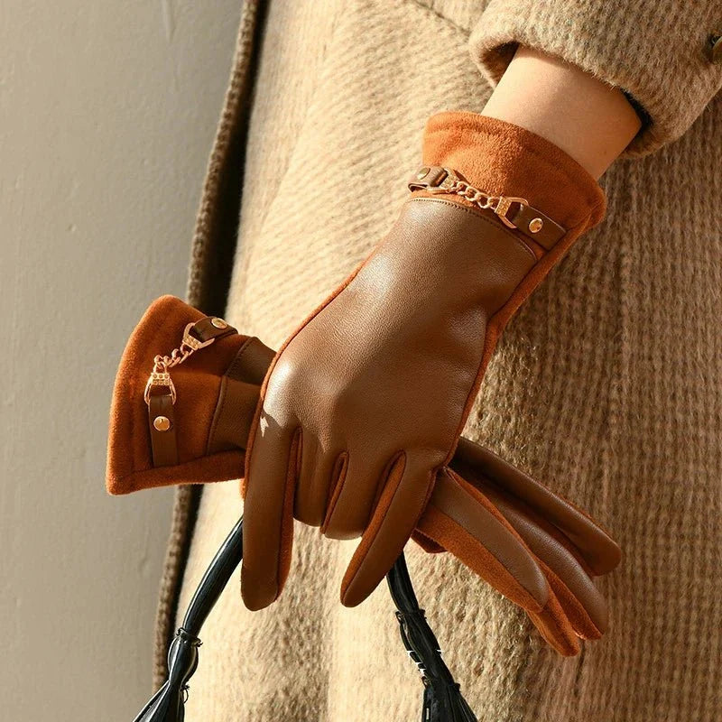Liora Women's Leather Gloves | Cashmere Lined for Warmth 