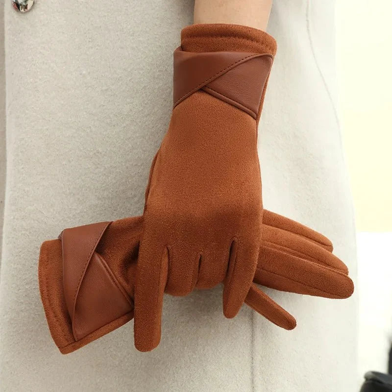 Liora Women's Leather Gloves | Warm Suede Lining, Tailored Fit 
