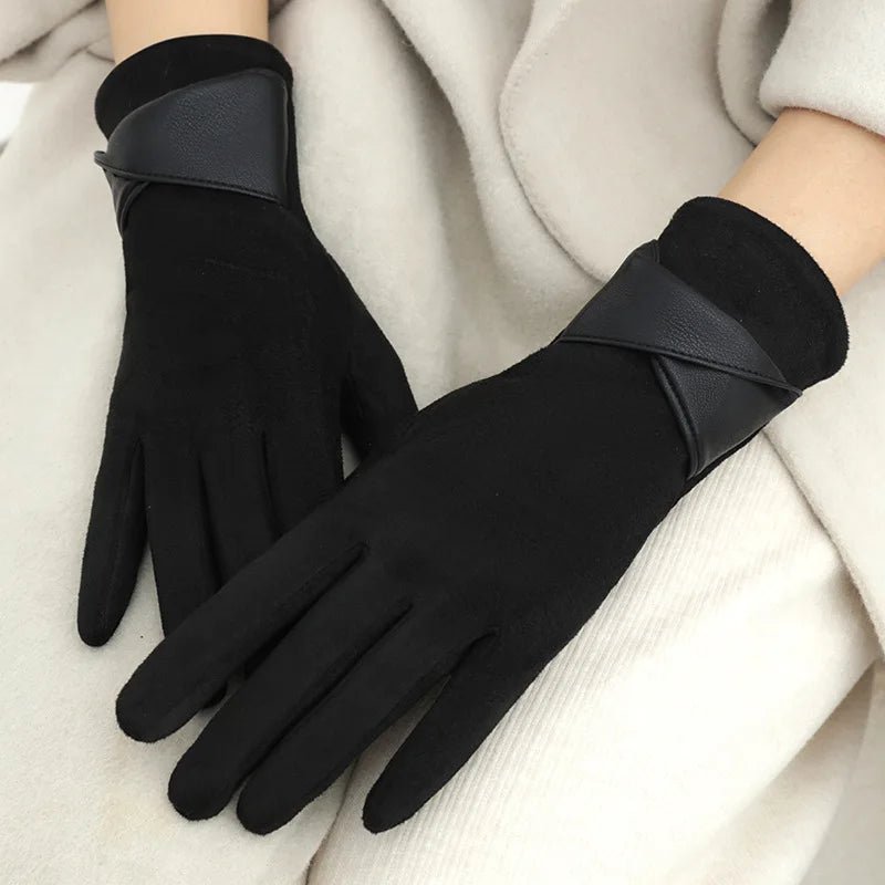 Liora Women's Leather Gloves | Warm Suede Lining, Tailored Fit 