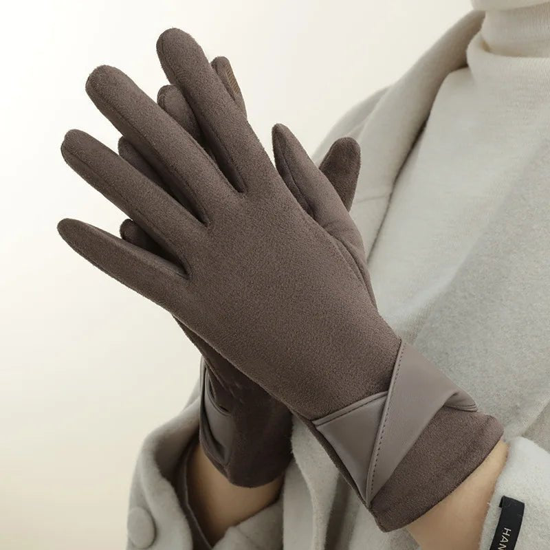 Liora Women's Leather Gloves | Warm Suede Lining, Tailored Fit 