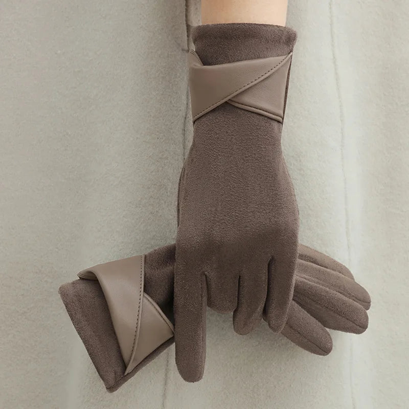 Liora Women's Leather Gloves | Warm Suede Lining, Tailored Fit 