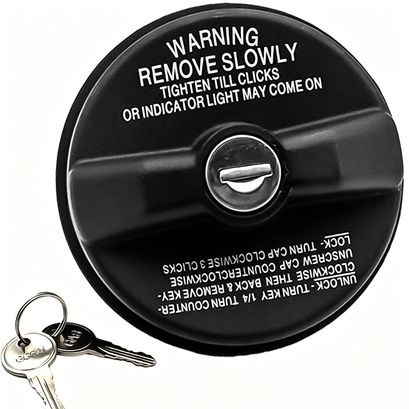 Locking Fuel Tank Cap | Black Keyed Plastic Seal 