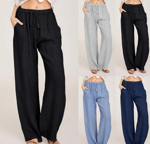 Luma Cotton-Linen Wide-Leg Pants | Lightweight Breathable Summer Fit 