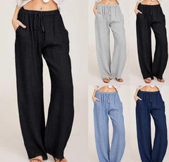Luma Cotton-Linen Wide-Leg Pants | Lightweight Breathable Summer Fit 