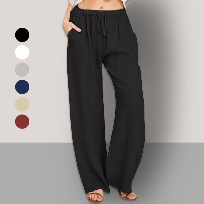 Luma Cotton-Linen Wide-Leg Pants | Lightweight Breathable Summer Fit 