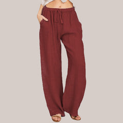 Luma Cotton-Linen Wide-Leg Pants | Lightweight Breathable Summer Fit 