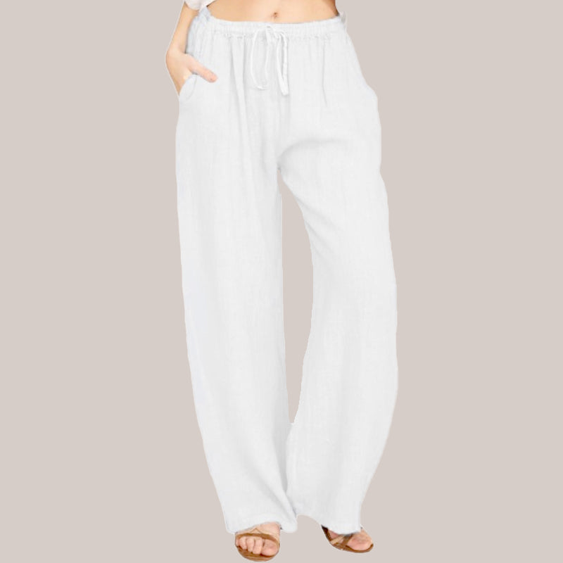 Luma Cotton-Linen Wide-Leg Pants | Lightweight Breathable Summer Fit 