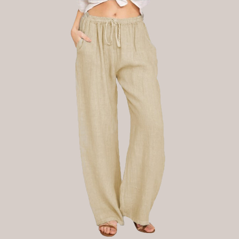 Luma Cotton-Linen Wide-Leg Pants | Lightweight Breathable Summer Fit 