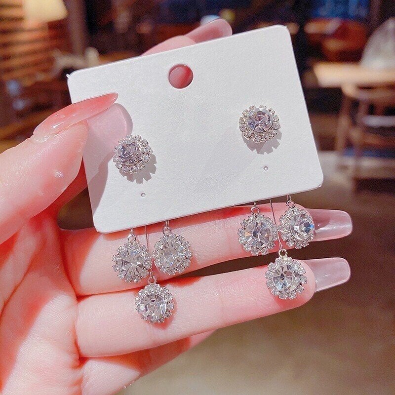 Luna Petal Zirconia Earrings | Hypoallergenic Gold-Plated Sparkle 