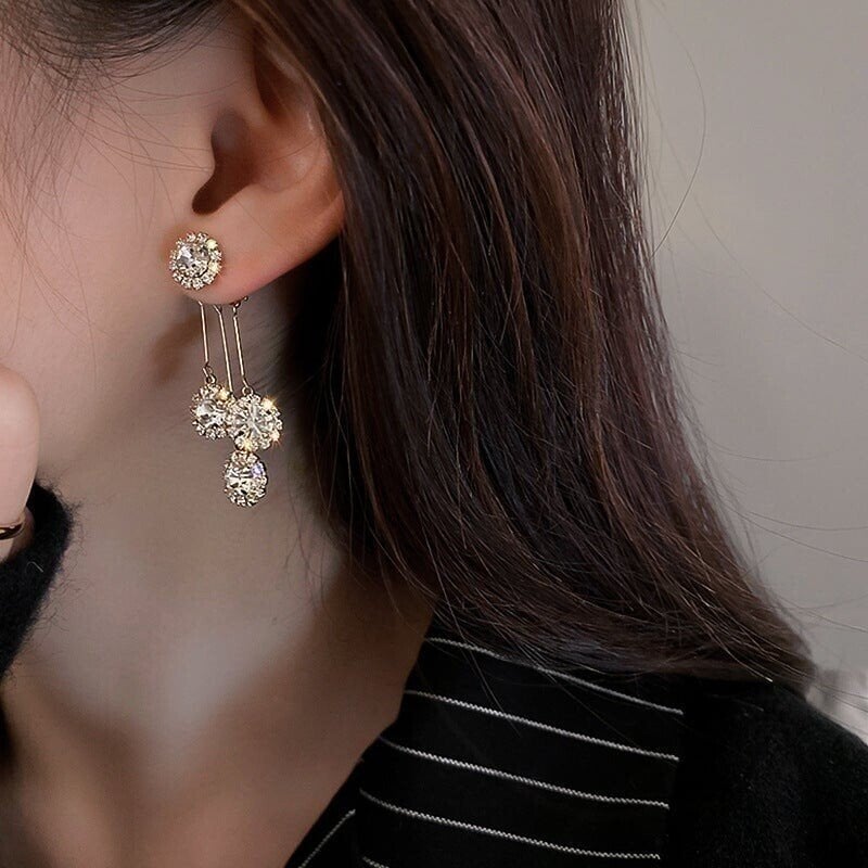 Luna Petal Zirconia Earrings | Hypoallergenic Gold-Plated Sparkle 