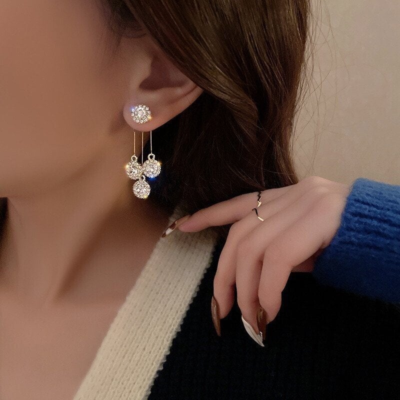 Luna Petal Zirconia Earrings | Hypoallergenic Gold-Plated Sparkle 