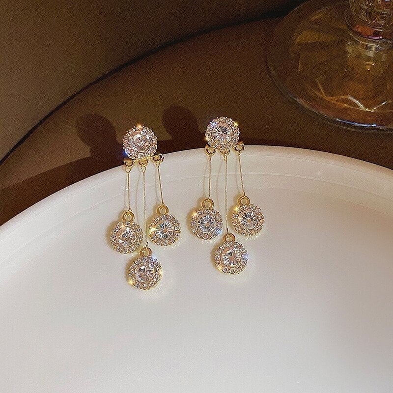 Luna Petal Zirconia Earrings | Hypoallergenic Gold-Plated Sparkle 