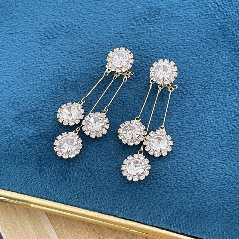 Luna Petal Zirconia Earrings | Hypoallergenic Gold-Plated Sparkle 