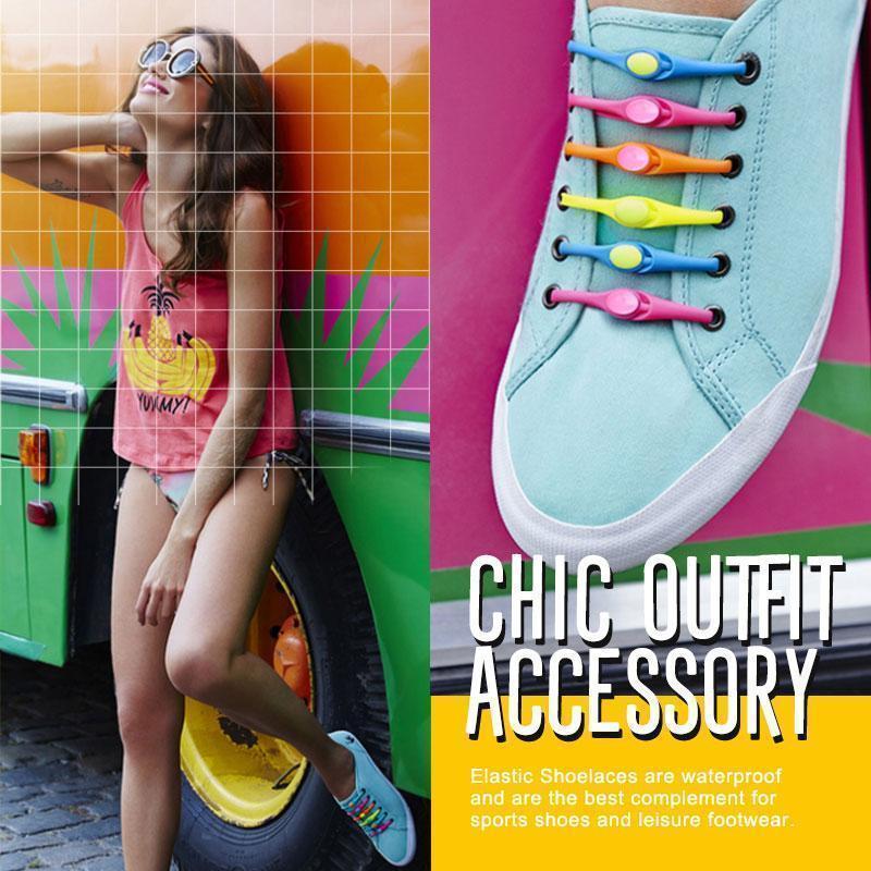 Luxe Lazy Shoelaces | No Tie Elastic Silicone Laces for Slip-On Comfort 