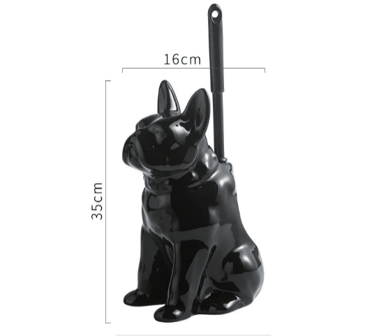 Luxury Ceramic Toilet Brush with Unique Dog Design – Stylish Toilet Bowl Brush and Holder for Bathroom Decor 