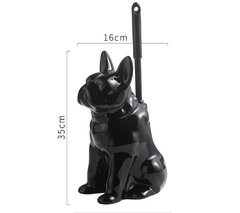 Luxury Ceramic Toilet Brush with Unique Dog Design – Stylish Toilet Bowl Brush and Holder for Bathroom Decor 