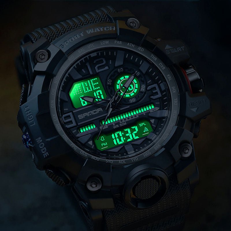 M-Series 50M Luminous Multifunction Men's Sports Watch | Day-Date Alarm Stopwatch 