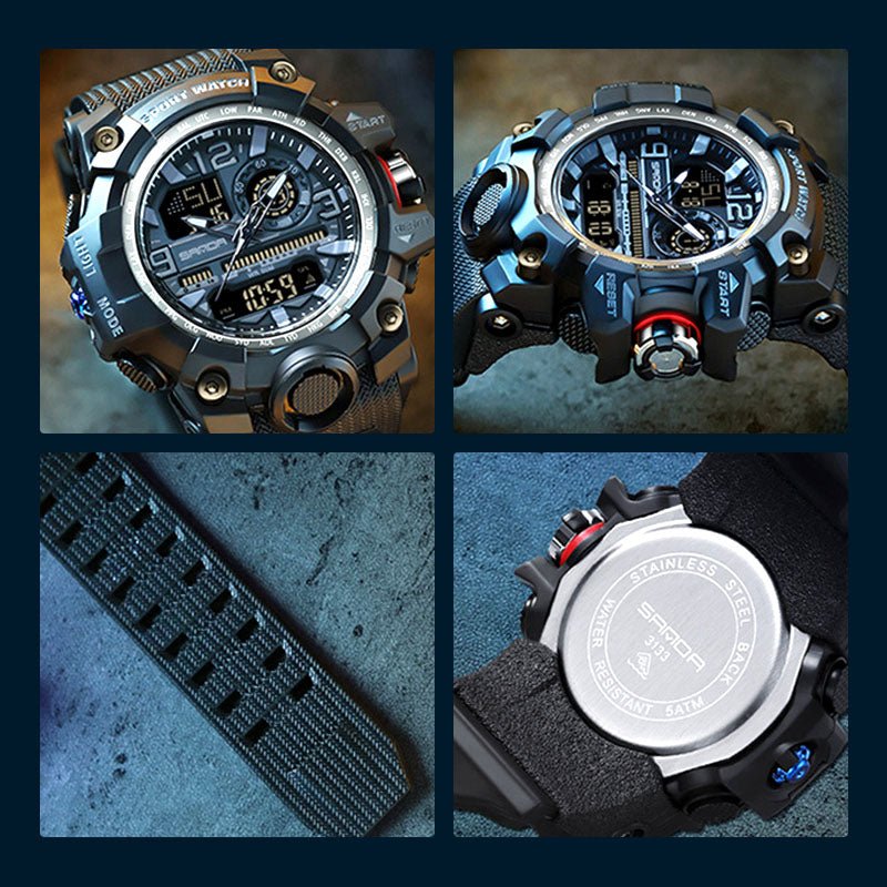 M-Series 50M Luminous Multifunction Men's Sports Watch | Day-Date Alarm Stopwatch 