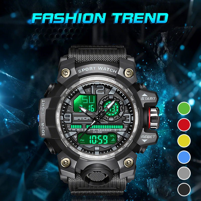 M-Series 50M Luminous Multifunction Men's Sports Watch | Day-Date Alarm Stopwatch 