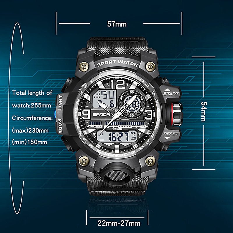 M-Series 50M Luminous Multifunction Men's Sports Watch | Day-Date Alarm Stopwatch 